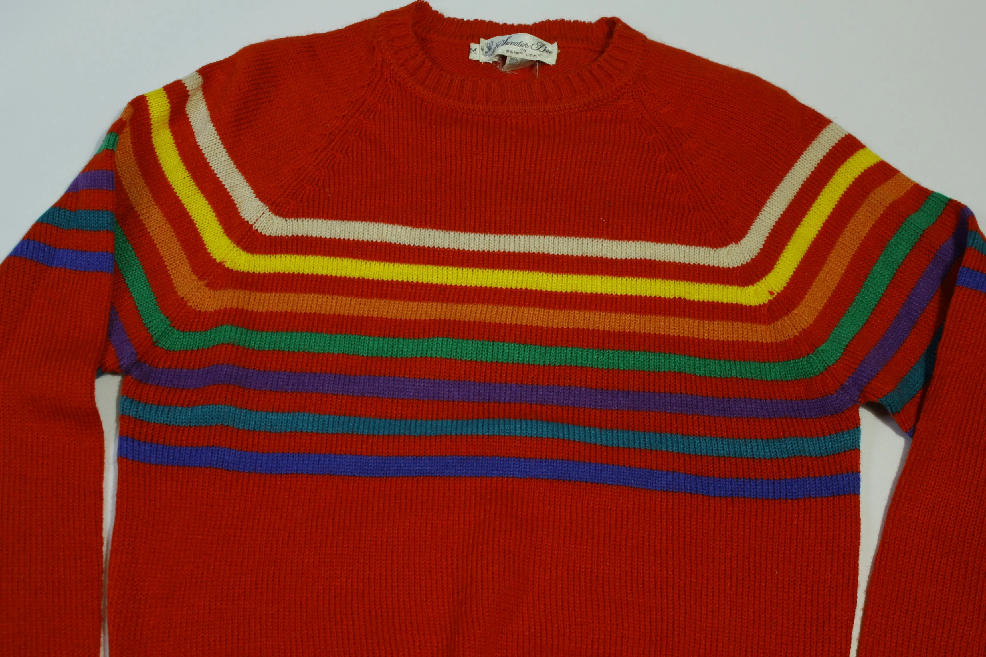 Sweater Bee By Banff LTD Vintage 80's Striped Waver Ski Sweater