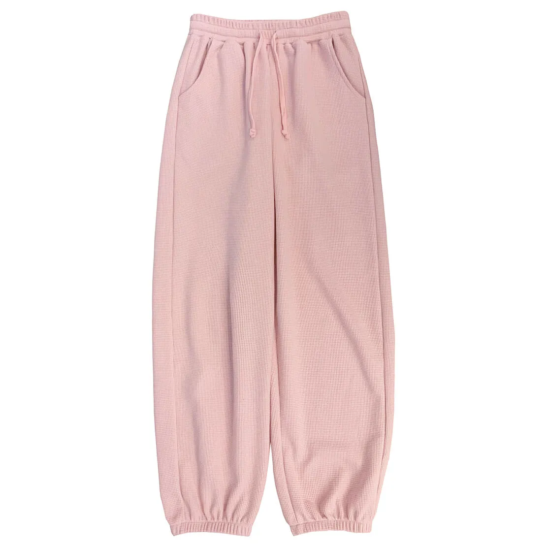 Waffle Sports Girls' Pink Feet Loose Straight Guards Pants BY9092