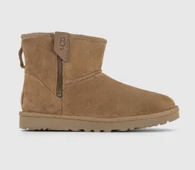 Womens UGG Classic Mini Bailey Zip Chestnut